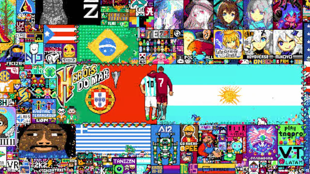 r/place Reddit Place - Portugal and Argentina 4K TIMELAPSE