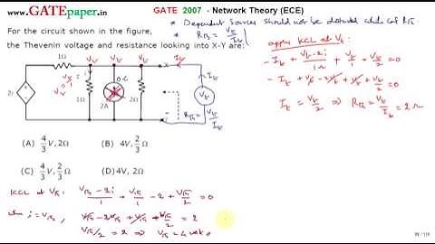 GATE 2007 ECE Find Thevenin
