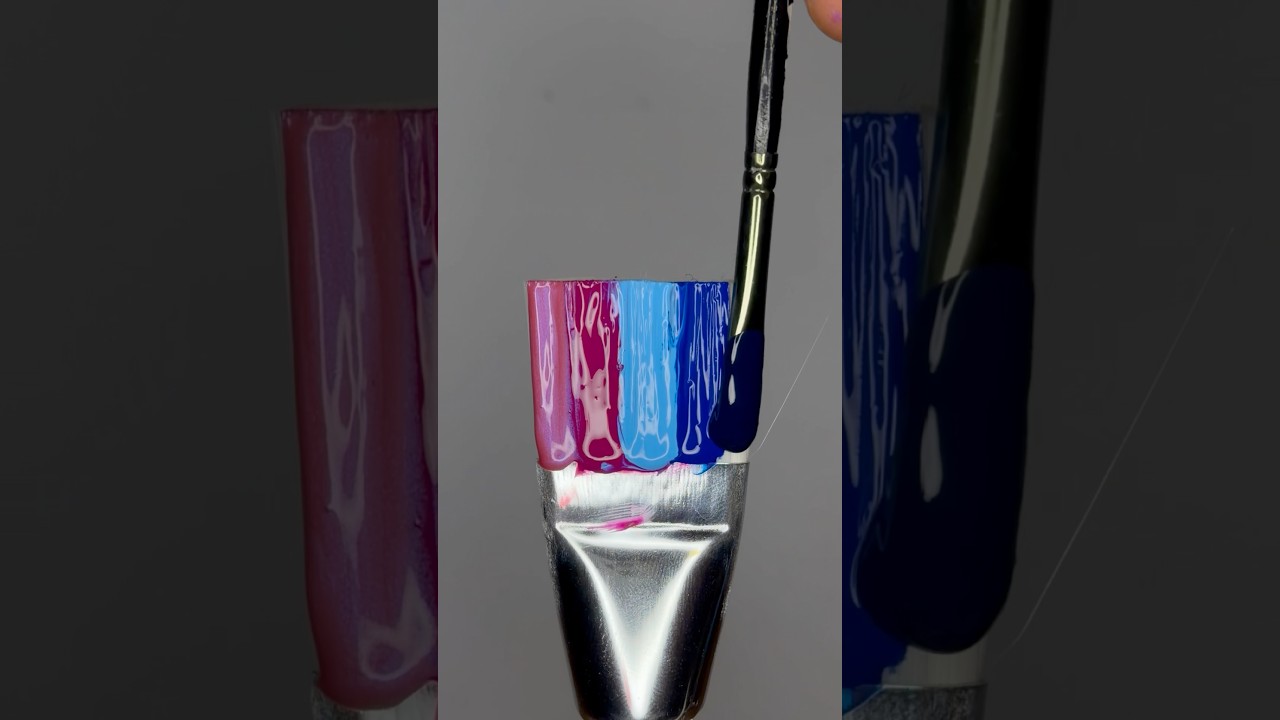 Painting with Just One Big Brush Using 5 Satisfying Night Sky Colors! 😍✨🌌 #visualart