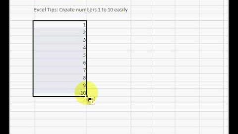 ExcelExperts.com - Excel tips create numbers 1 to 10