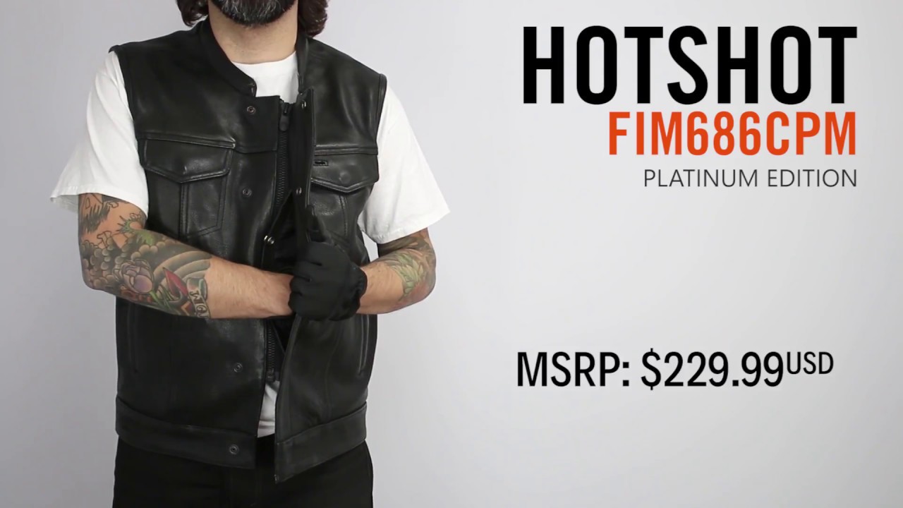 First Manufacturing Company Men's The Club Cut Motorcycle Leather Vest