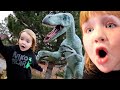 DiNO ESCAPE at the PARK!!  Niko & Adley have a Dad Day with Dinosaurs and Friends! digging for gems!