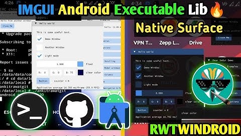 Imgui Android executable lib. Full source code. SsageParuders android native surface.