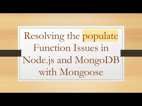 Resolving the populate