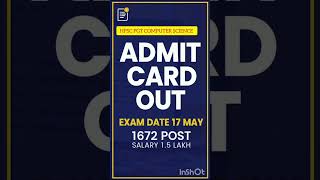 HPSC PGT Computer Science Admit Card 2026 OUT | Exam Date 17 May | 1672 Post | Salary 1.5 Lakh 🔥🕺❤️