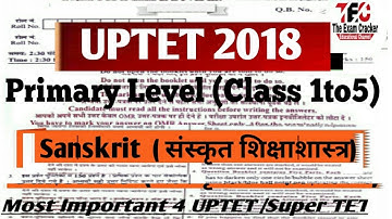 UPTET PREVIOUS YEAR SOLVED PAPER/UP TET PRIMARY LEVEL SOLVED PAPER /4 UPTET/Super TET 2019 Sanskrit