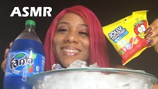 ASMR BLUE BERRY FANTA GUMMY JOLLY RANCHER  MISFITS | EXTREME FIZZY & ICE EATING CRUNCH (No Talking)