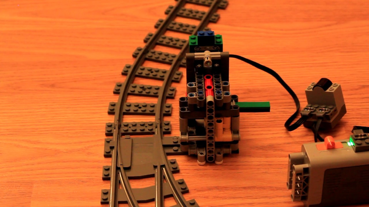 Remote controlled Lego railroad switch - YouTube