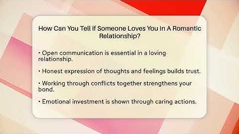 How Can You Tell If Someone Loves You In A Romantic Relationship? - High School Toolkit