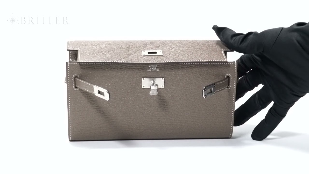 HERMES ケリー ロング トゥーゴー シェーブル エトゥープ シルバー金具 