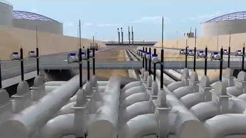3D animation Emerson Oil Terminal proceedings, one screen version