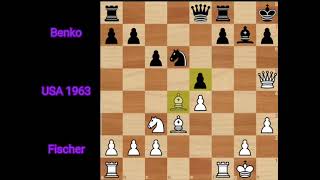 Bobby Fischer vs Benko, USA 1963, Pirc Defense Austrian Attack