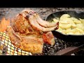 Campfire Toma-Pork Steaks with Stewed Apple