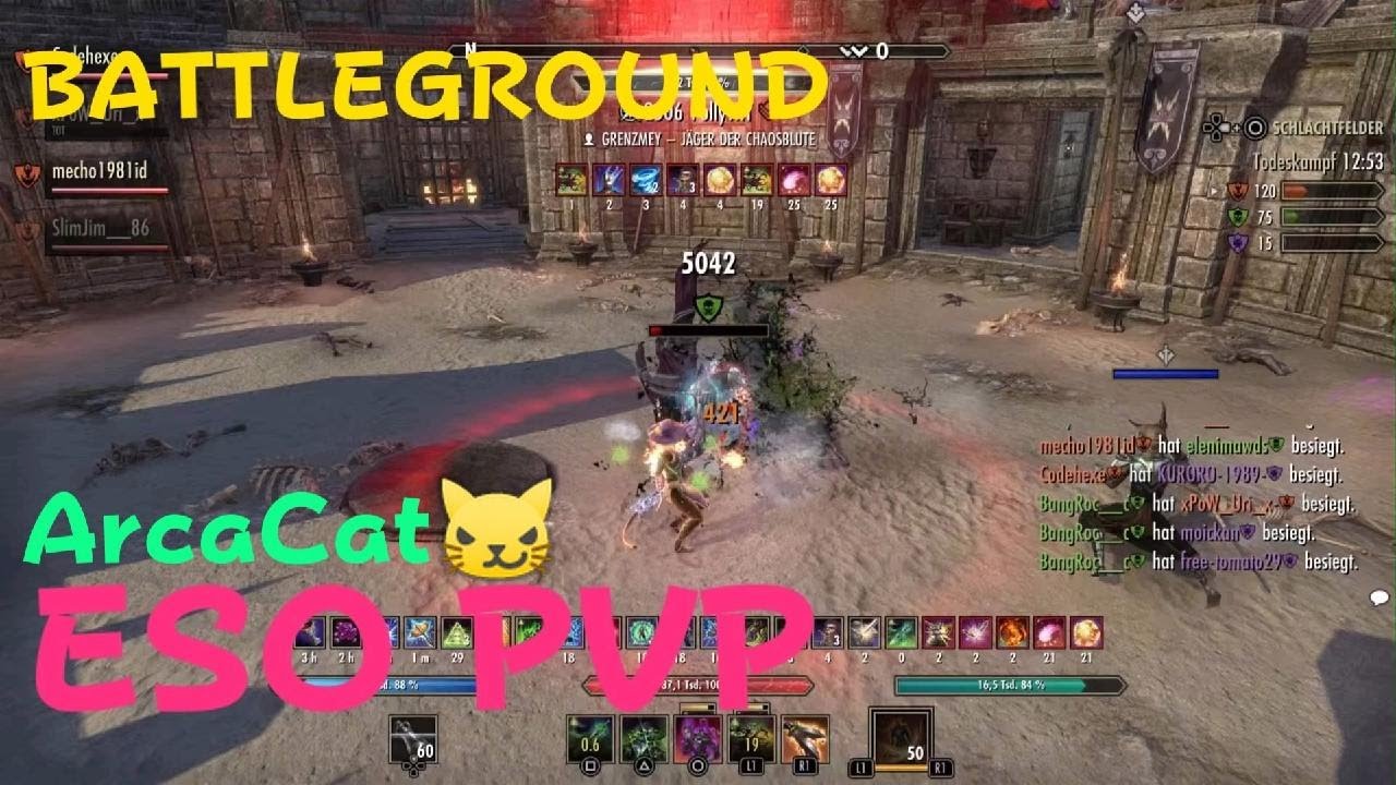 ESO PVP - BATTLEGROUND | ArcaCat - YouTube