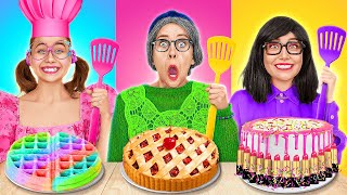 GRANNY VS ME VS MOM COOKING CHALLENGE || Funny Kitchen Hacks by 123GO! FOOD