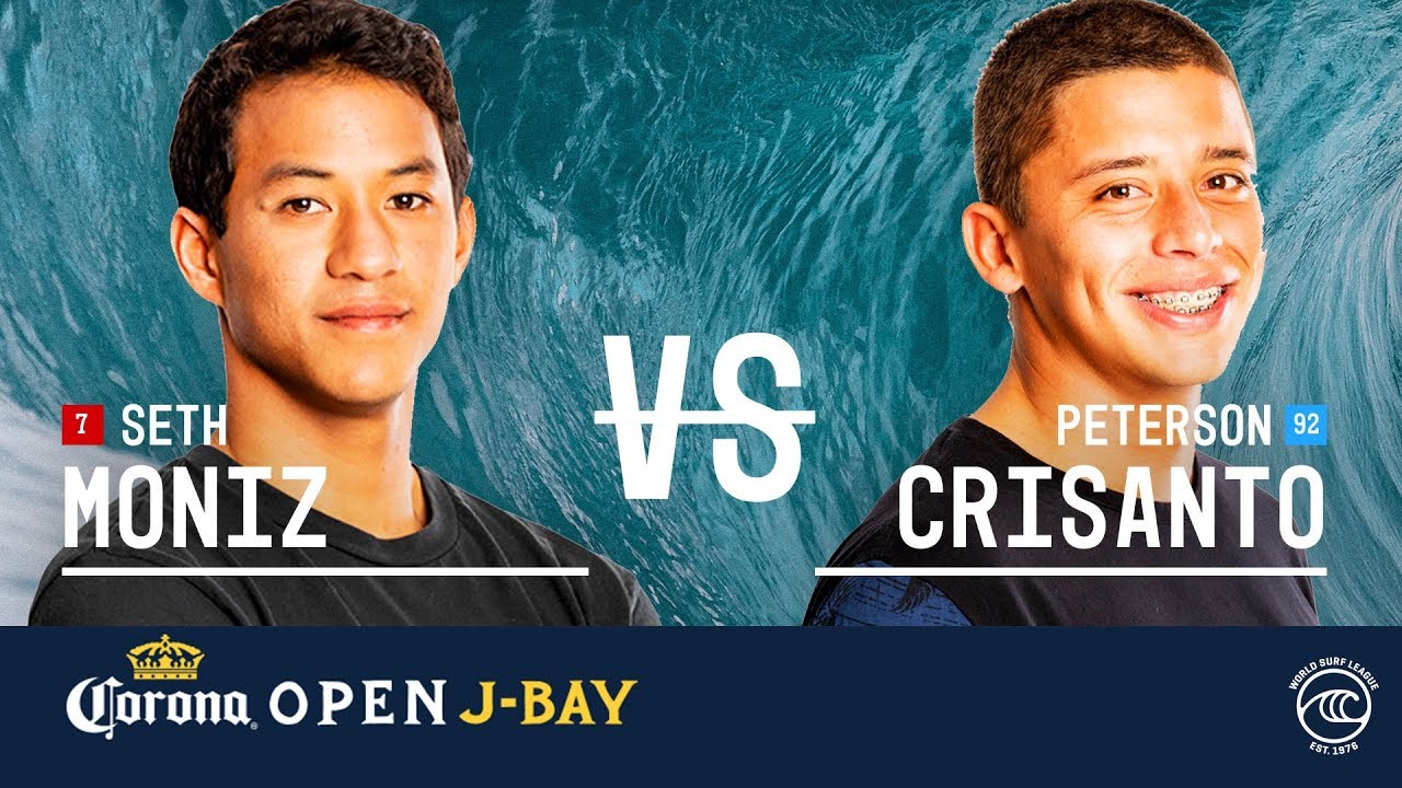 professional softball Seth Moniz vs. Peterson Crisanto - Round of 32, Heat 14 - Corona Open J-Bay 2019
