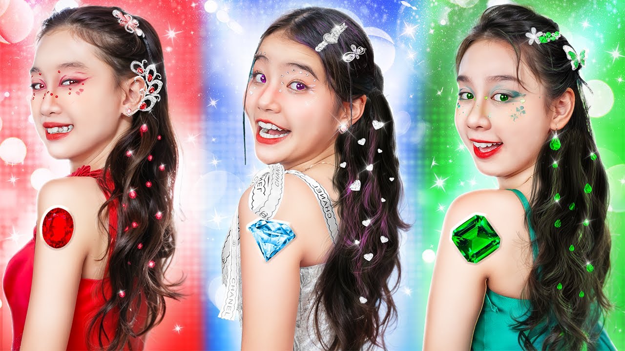 Poor Emerald Vs Rich Ruby Vs Giga Rich Diamond At Makeover Contest! Who Is The Most Beautiful?