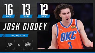 JOSH GIDDEY DROPS 10TH CAREER TRIPLE-DOUBLE 👏 | NBA on ESPN