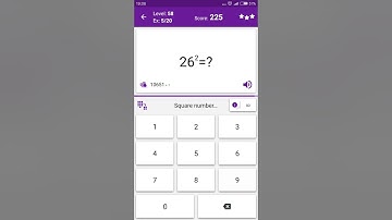 Math Tricks - Training mode - square numbers between 20 and 29 - level 058 (Number Keyboard)
