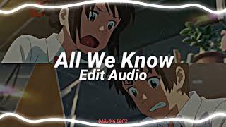 All we know - The Chainsmokers ft. Phoebe Ryan [edit audio]