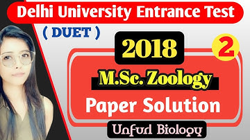 DU M.Sc. Zoology Entrance exam 2018 Solution ( hindi ) (Part 2) | DU msc zoology entrance paper 2018