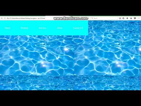 navigation   bar  in  html   css   with   water  effect