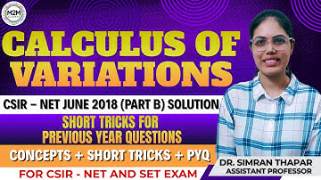 Calculus of Variations | Short Tricks for CSIR-NET JUNE-2018 PART-B Solution #csirnet