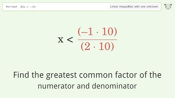 Solving Linear Inequalities: 20x is Smaller Than -10