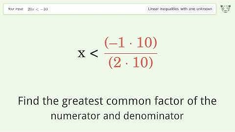 Solving Linear Inequalities: 20x is Smaller Than -10
