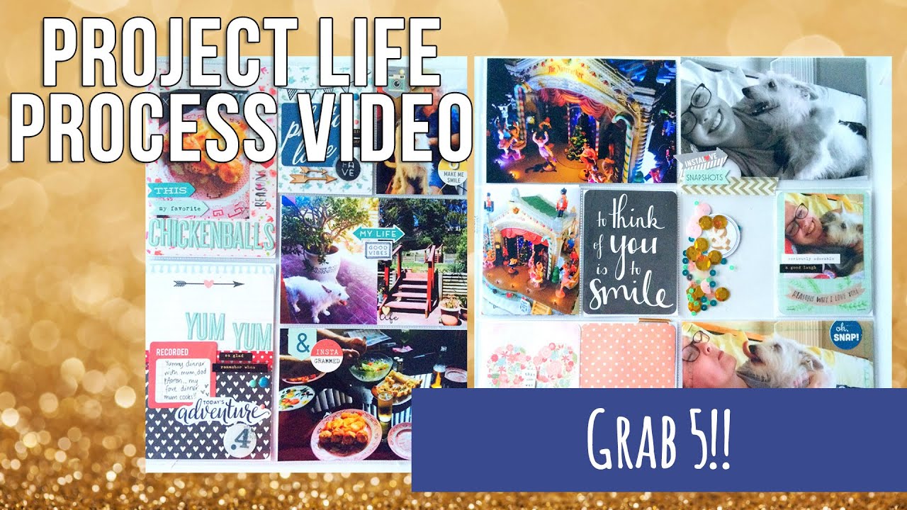 Project Process Video ~ Grab 5 scrapbooking tarjetas