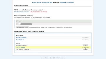 Tick Time Tracking in Basecamp Classic