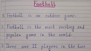 10 Lines On Football Essay On Football In English Easy Sentences About Football