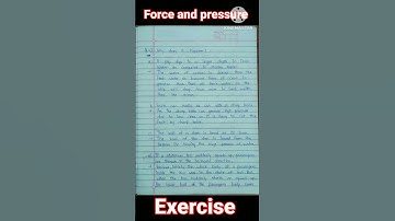 Force and pressure |class 8 science chapter 3 |  #scienceexercise #learnwithvdk @LearnWithVDK
