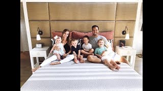 Joe Flacco and his wife and children