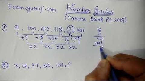 Quantitative Aptitude ll Number Series Questions Asked in Canara Bank PO 2018