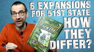 6 expansions for 51st State - how they differ? | BOARD GAMES VLOG 6 #boardgames