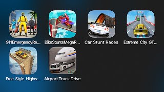 Airport Truck Drive,Free Style Highway,Extreme City GT,Car Stunt Races,Bike Stunts Mega Ramp,911 screenshot 3