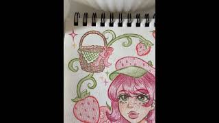 🍓🧺🍰 #strawberryshortcake #coquette #fairycore #drawing #sketch #tutorial #artist #howtodraw
