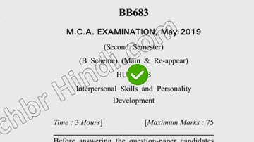 2019 Dcrust MCA 2nd Sem Interpersonal Skills & Personality Development Question Paper