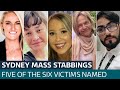 Five victims of Sydney shopping centre stabbings named as tributes flood in  ITV News