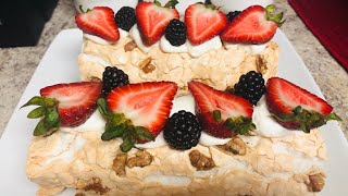 Yongoqli Merengoviy Tort Ореховый Меренговый Рулет Unsiz Tayyorlanadigan Shirinlik