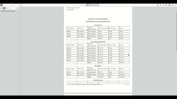 Vendor Purchase Analysis Report Odoo V18