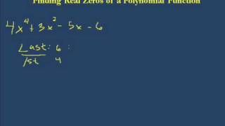Precalculus mat142 Finding Real Zeros
