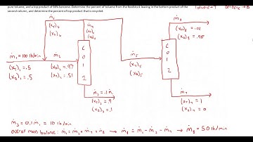 Material Balance on a Two Unit System with Recycle