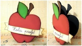 Back-to-School Crafts: How to Make an Apple-Shaped Card. Scrapbook Tutorial
