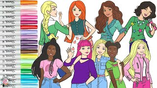 Barbie and Friends Coloring Book Compilation Barbie Teresa Daisy Nikki Brooklyn Summer and Renee