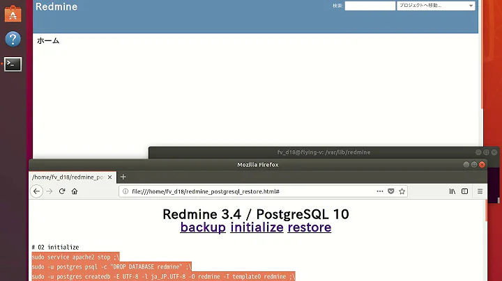 Demo. redmine 3.4 backup/restore