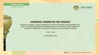 Standing Committee on Finance, 30 September 2026