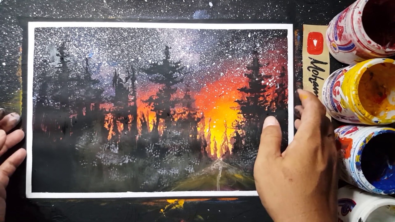 Melukis malam - Night painting - YouTube