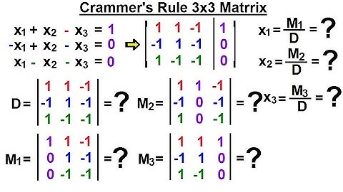 Linear Algebra: Ch 2 - Determinants (44 of 48) x1=? x2=? x3=? Using Crammer